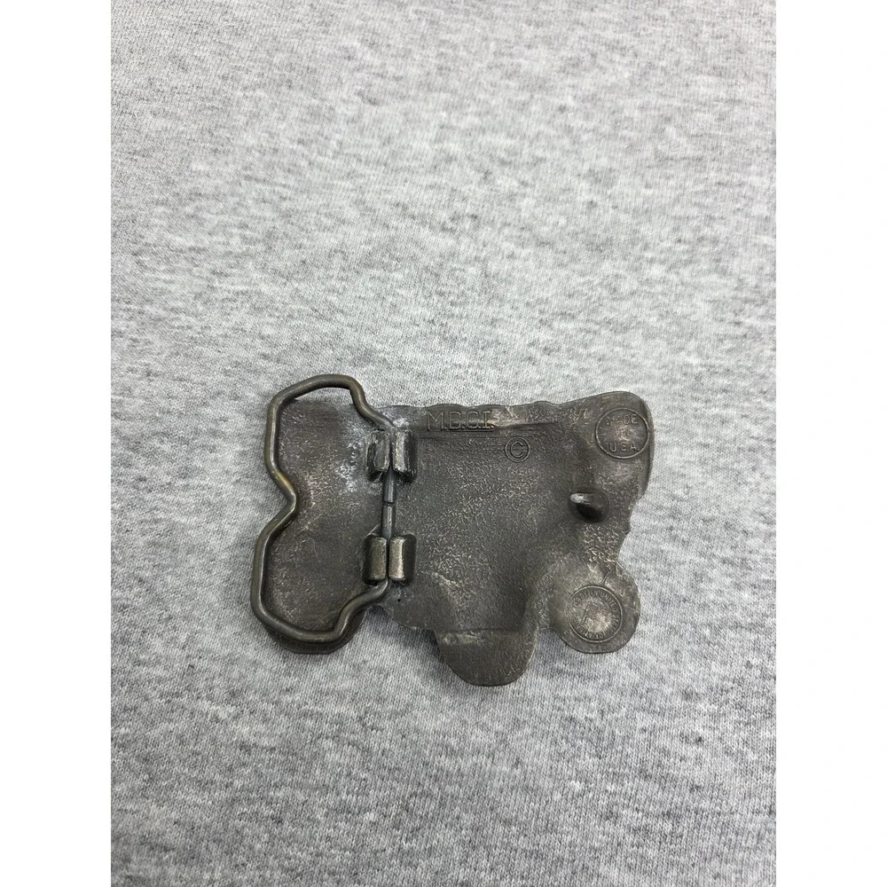Vintage Solid Brass Covered Wagon Americana MCBI Made in USA Belt Buckle Western